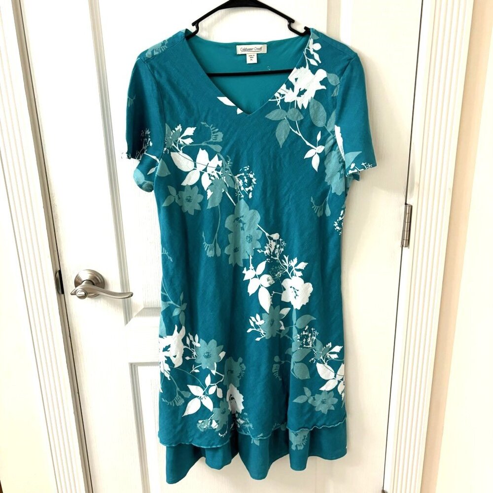 Coldwater Creek Floral Garland Gauze Dress, PL